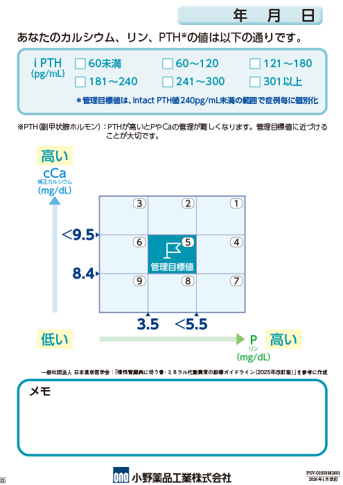 パーサビブ9分割図メモ帳_iPTH版（1枚綴り）